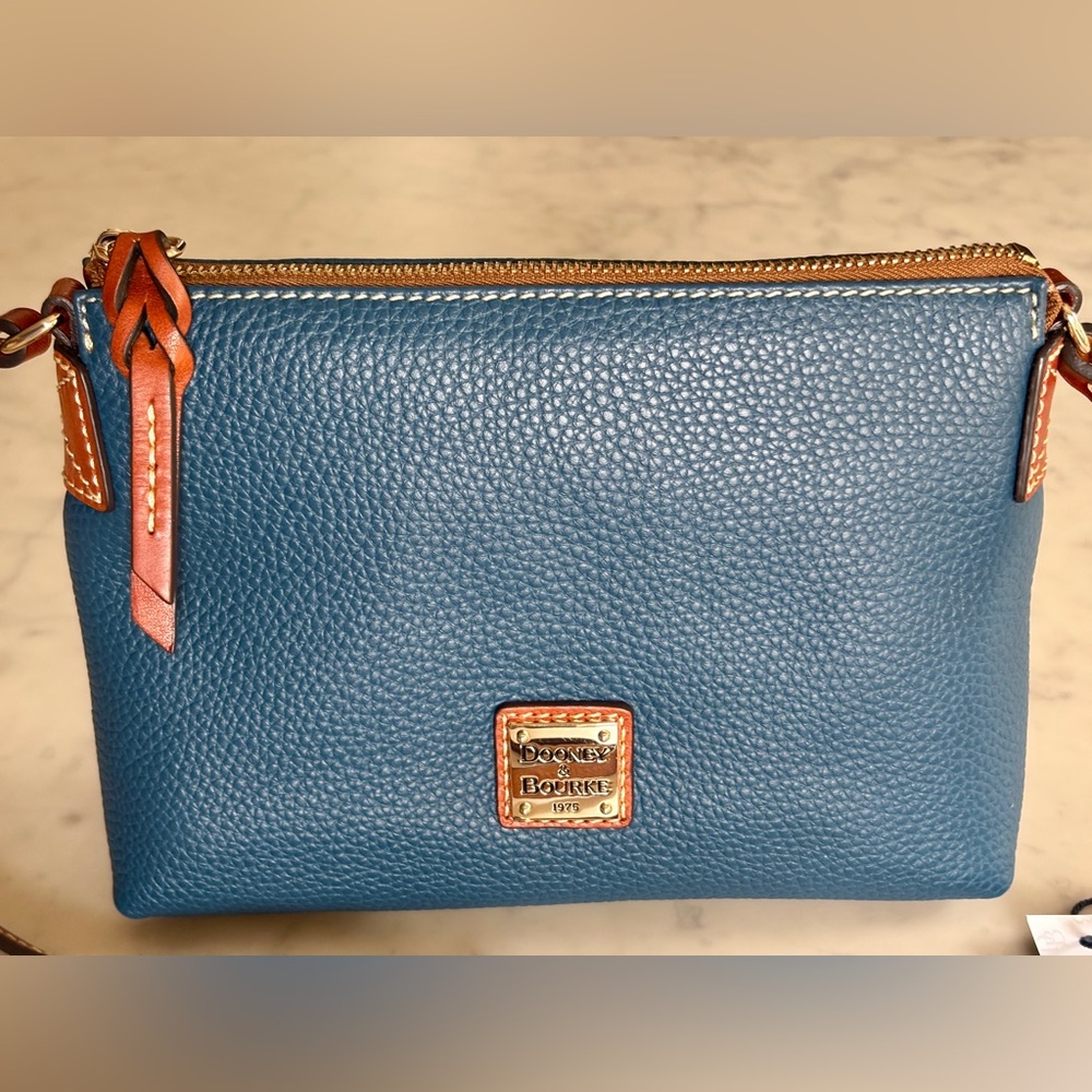 Dooney & Bourke Rosie Blue and Tan Crossbody Bag - Picture 3 of 11